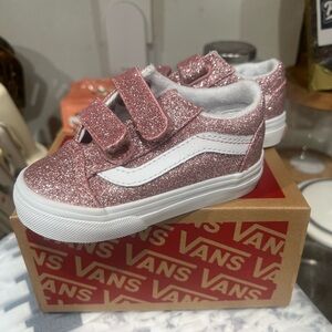 Vans Kids Sparkly Pink Sneakers